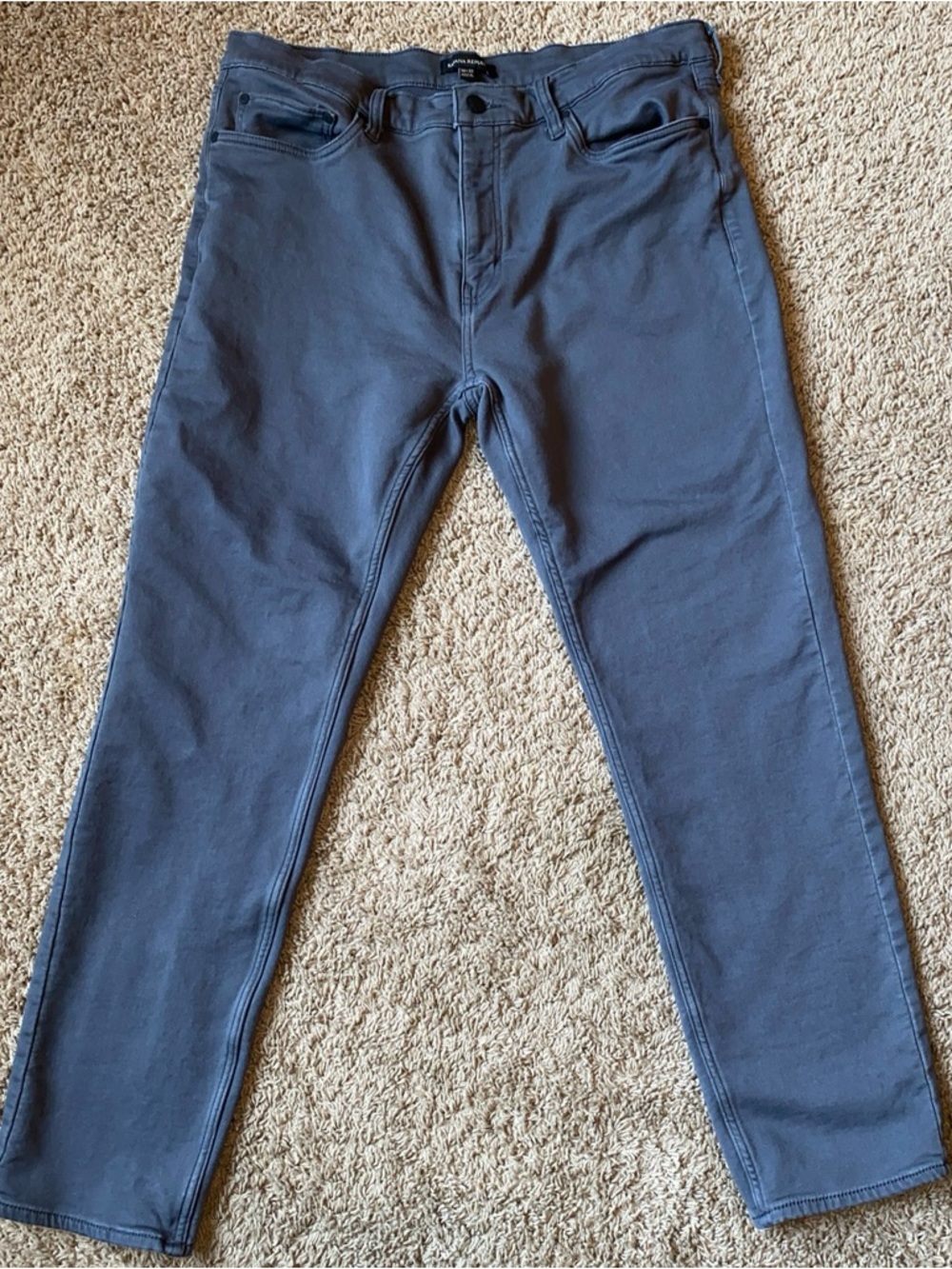 Banana Republic Chino Pants Mens 36 x 32 Gray Slim Fit Straight Stretch